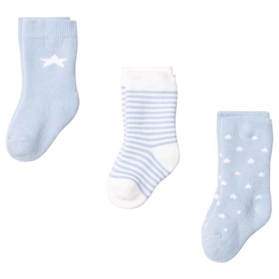 Gant Newborn Socks 3-Pack Blue Sukat