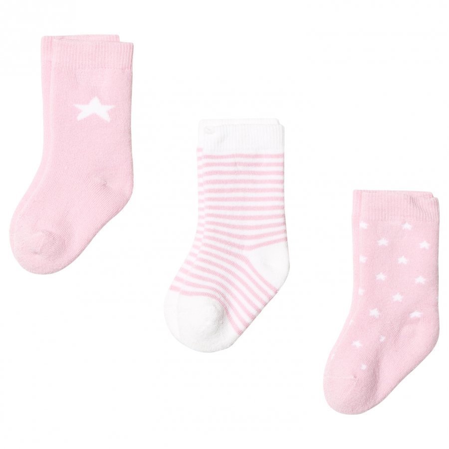 Gant Newborn Socks 3-Pack Pink Sukat