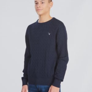 Gant O. Cotton Cable Crew Neule Sininen