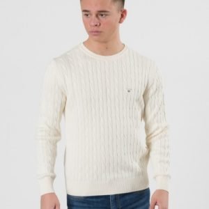 Gant O. Cotton Cable Crew Neule Valkoinen