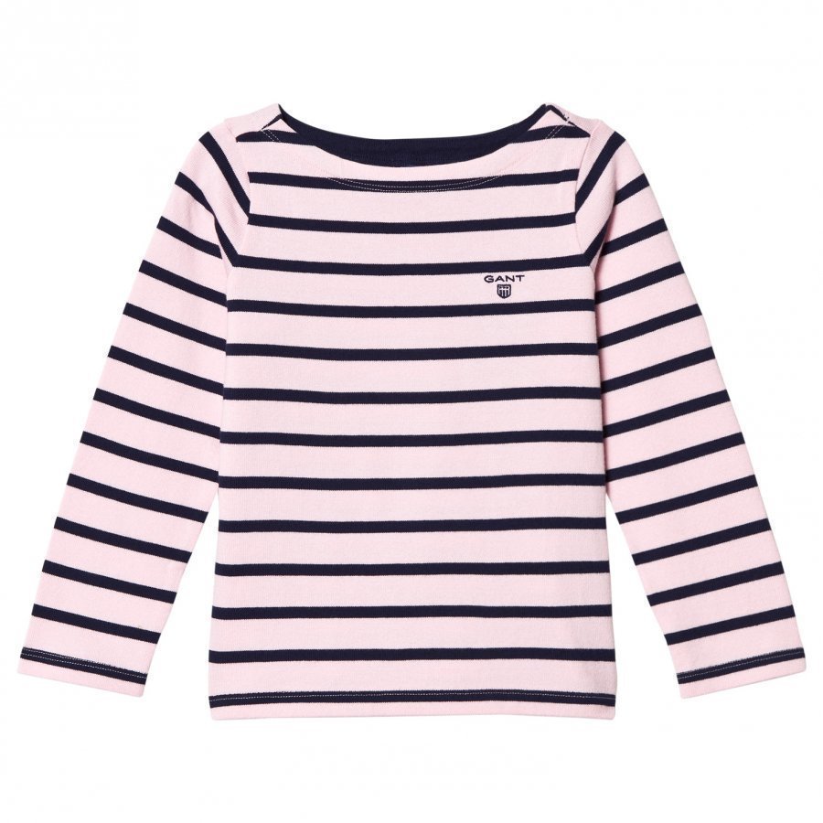 Gant Pink And Navy Stripe Boat Neck Jumper Paita