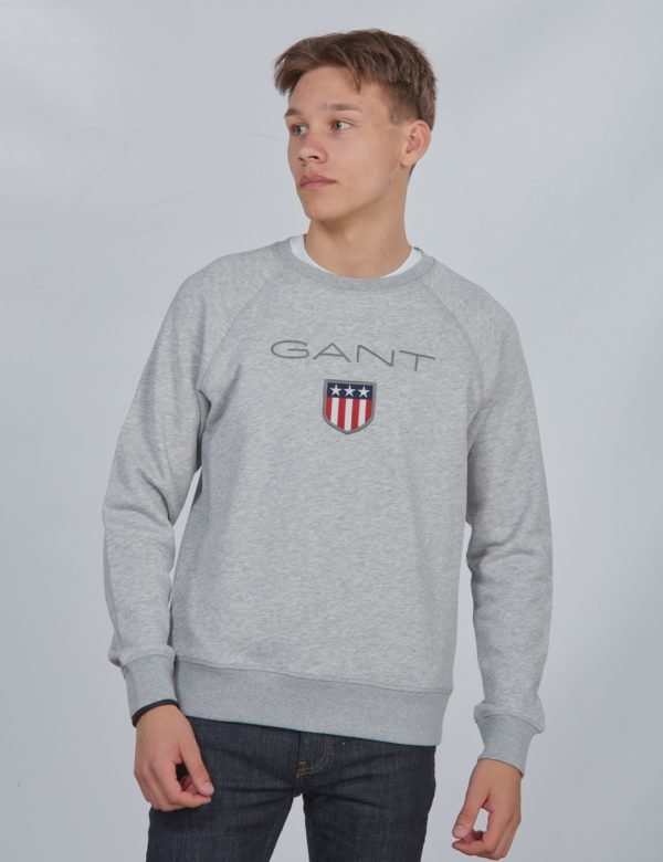 Gant Shield Logo Crewneck Neule Harmaa