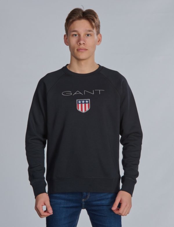 Gant Shield Logo Crewneck Neule Musta