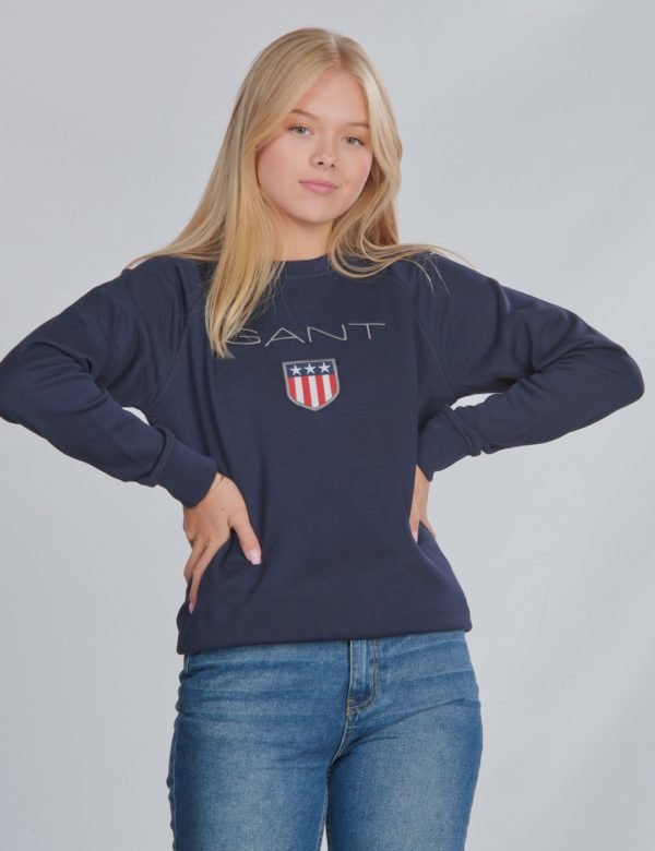 Gant Shield Logo Crewneck Neule Sininen