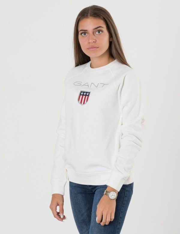 Gant Shield Logo Crewneck Neule Valkoinen