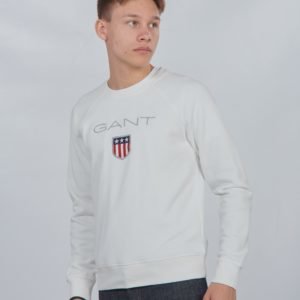 Gant Shield Logo Crewneck Neule Valkoinen