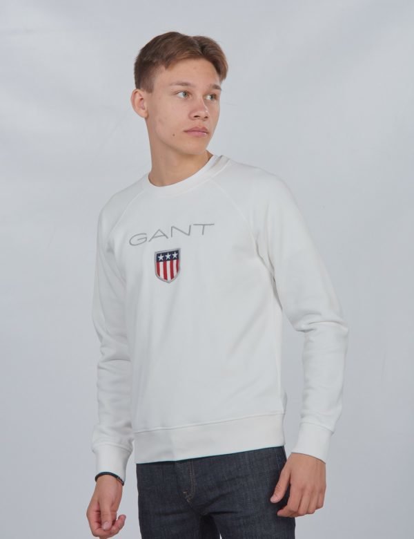 Gant Shield Logo Crewneck Neule Valkoinen