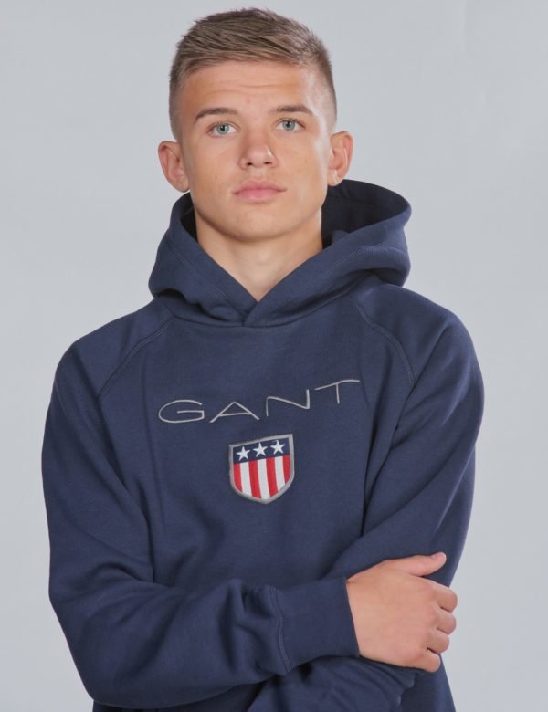 Gant Shield Logo Hoodie Huppari Sininen