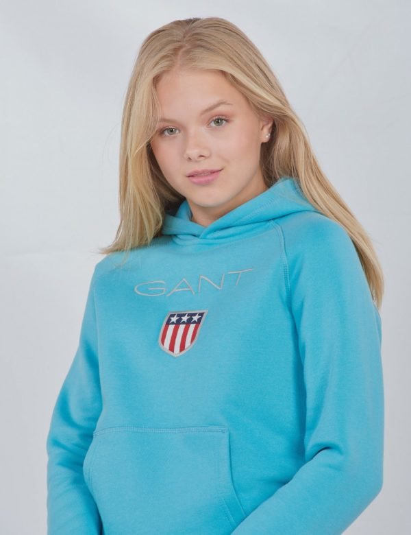 Gant Shield Logo Hoodie Huppari Turkoosi