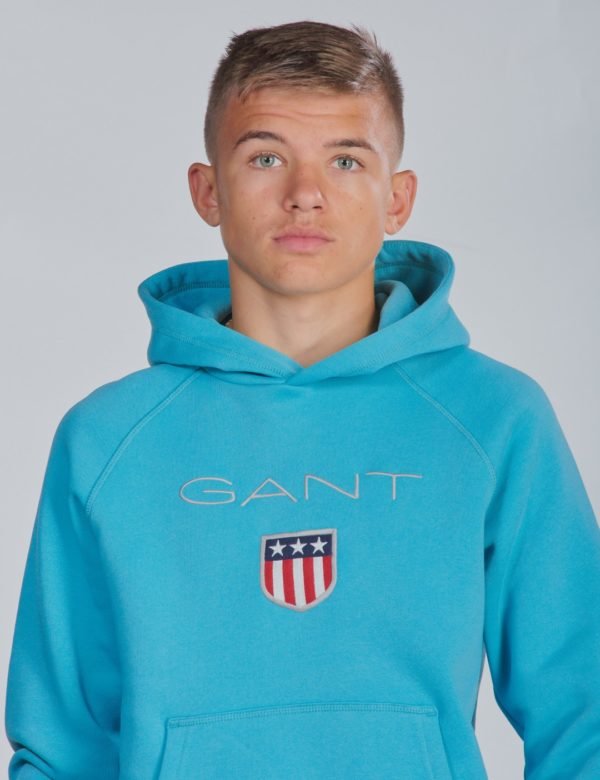 Gant Shield Logo Hoodie Huppari Turkoosi