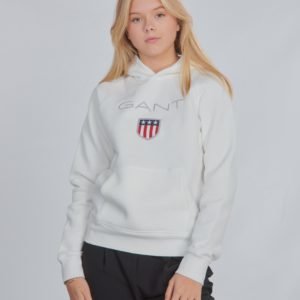 Gant Shield Logo Hoodie Huppari Valkoinen