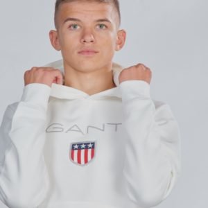 Gant Shield Logo Hoodie Huppari Valkoinen