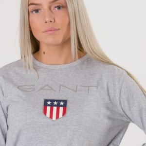 Gant Shield Logo Long Sleeve Paita Harmaa