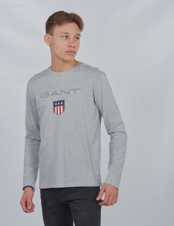 Gant Shield Logo Long Sleeve Paita Harmaa