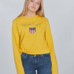 Gant Shield Logo Long Sleeve Paita Keltainen