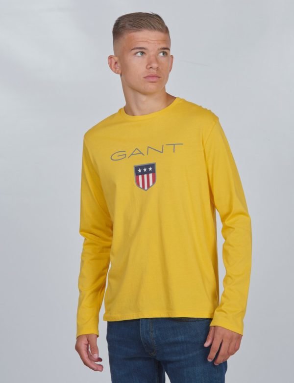 Gant Shield Logo Long Sleeve Paita Keltainen