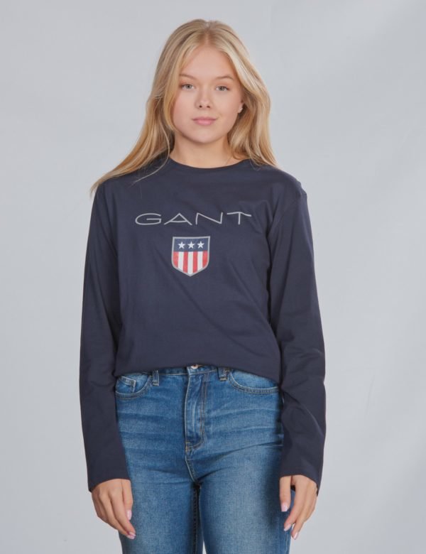 Gant Shield Logo Long Sleeve Paita Sininen