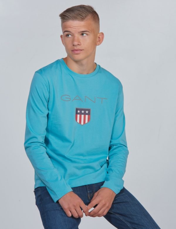 Gant Shield Logo Long Sleeve Paita Sininen