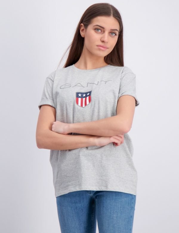 Gant Shield Logo T Shirt T-Paita Harmaa