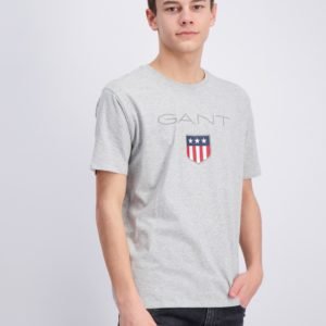 Gant Shield Logo T Shirt T-Paita Harmaa