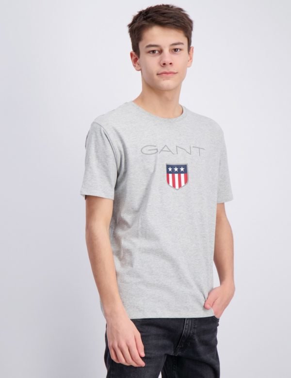 Gant Shield Logo T Shirt T-Paita Harmaa