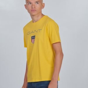 Gant Shield Logo T Shirt T-Paita Keltainen