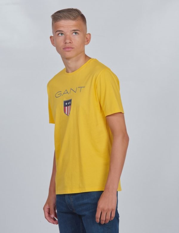 Gant Shield Logo T Shirt T-Paita Keltainen