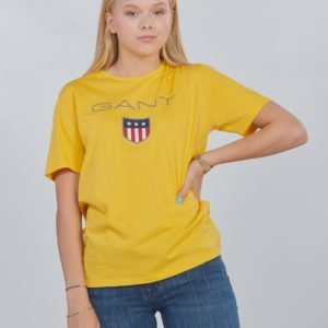 Gant Shield Logo T Shirt T-Paita Keltainen