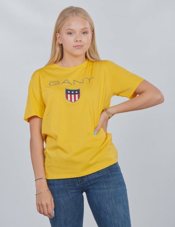 Gant Shield Logo T Shirt T-Paita Keltainen