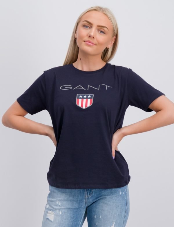 Gant Shield Logo T Shirt T-Paita Sininen