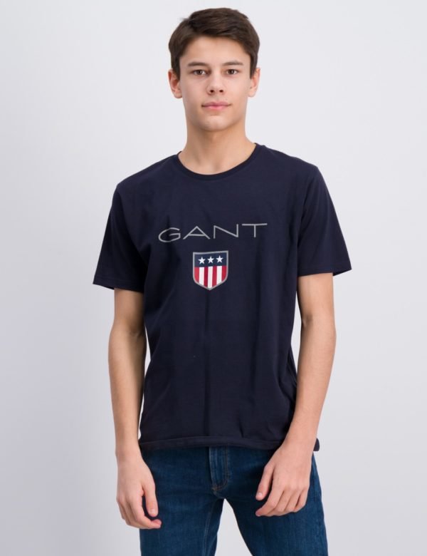 Gant Shield Logo T Shirt T-Paita Sininen