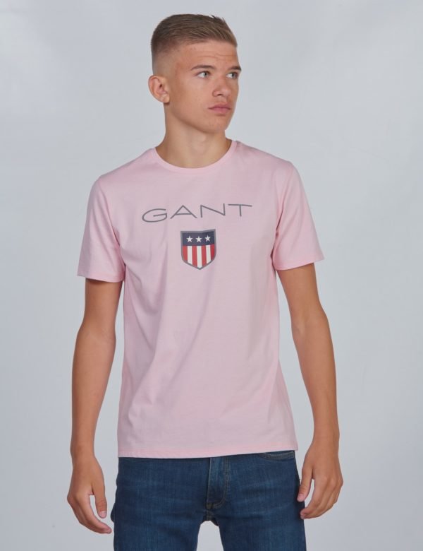 Gant Shield Logo T Shirt T-Paita Vaaleanpunainen