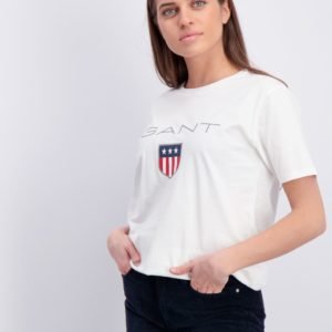 Gant Shield Logo T Shirt T-Paita Valkoinen