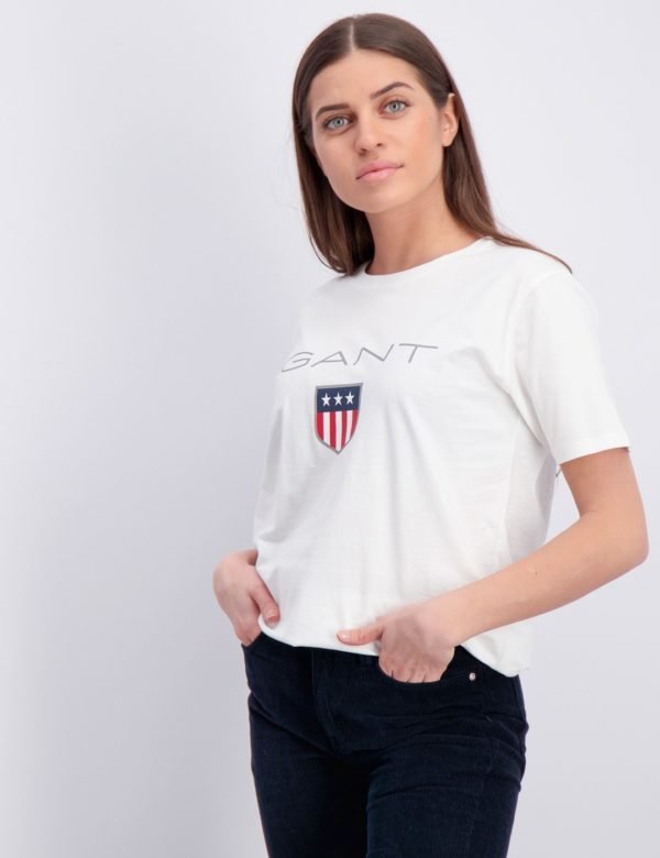 Gant Shield Logo T Shirt T-Paita Valkoinen