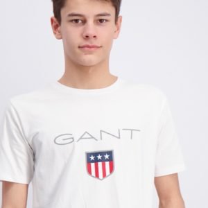 Gant Shield Logo T Shirt T-Paita Valkoinen