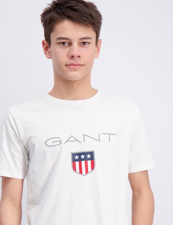 Gant Shield Logo T Shirt T-Paita Valkoinen