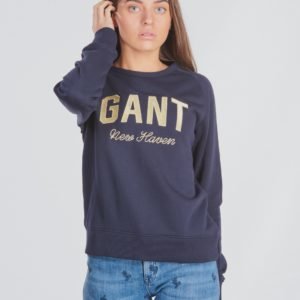 Gant Shiny Gant C Neck Sweat Neule Sininen