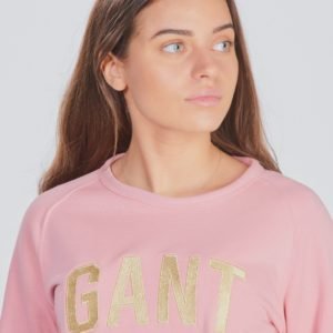 Gant Shiny Gant C Neck Sweat Neule Vaaleanpunainen