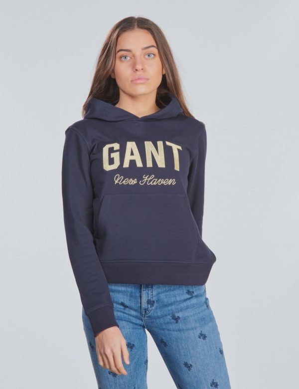 Gant Shiny Gant Sweat Hoodie Huppari Sininen