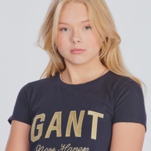 Gant Shiny Gant T Shirt T-Paita Sininen