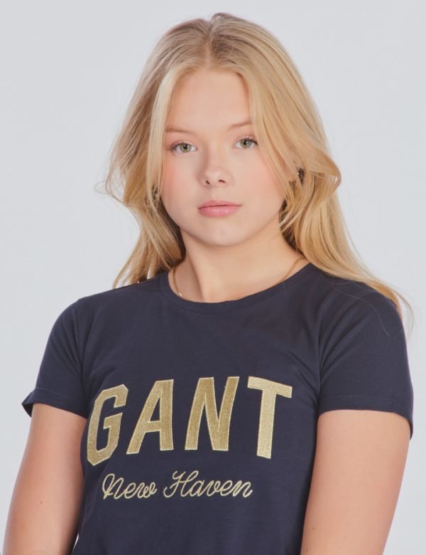 Gant Shiny Gant T Shirt T-Paita Sininen