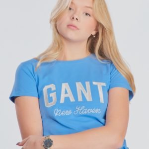 Gant Shiny Gant T Shirt T-Paita Sininen