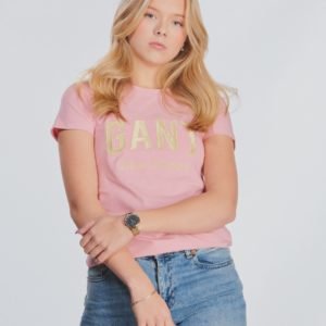 Gant Shiny Gant T Shirt T-Paita Vaaleanpunainen