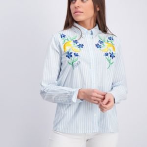 Gant Summer Embroidery Shirt Kauluspaita Sininen