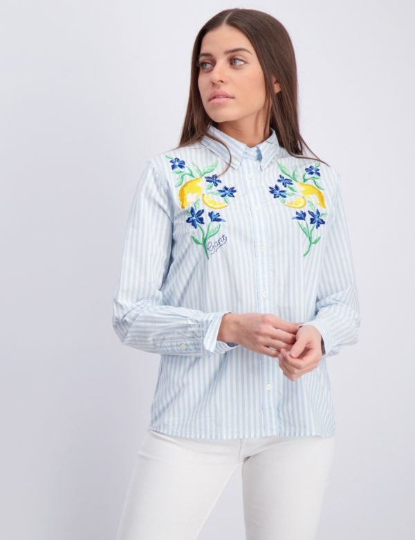 Gant Summer Embroidery Shirt Kauluspaita Sininen