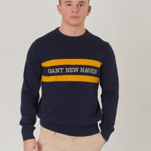 Gant Tb. Chest Stripe Crew Neule Sininen