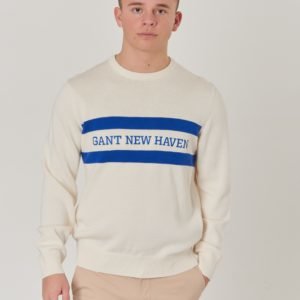 Gant Tb. Chest Stripe Crew Neule Valkoinen