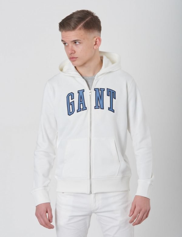 Gant Tb Gant Full Zip Sweat Hoodie Huppari Valkoinen