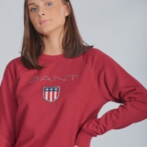 Gant Tb. Gant Shield Logo Sweat C Neck Neule Punainen