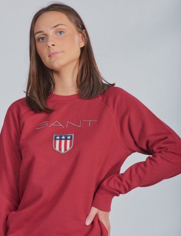 Gant Tb. Gant Shield Logo Sweat C Neck Neule Punainen